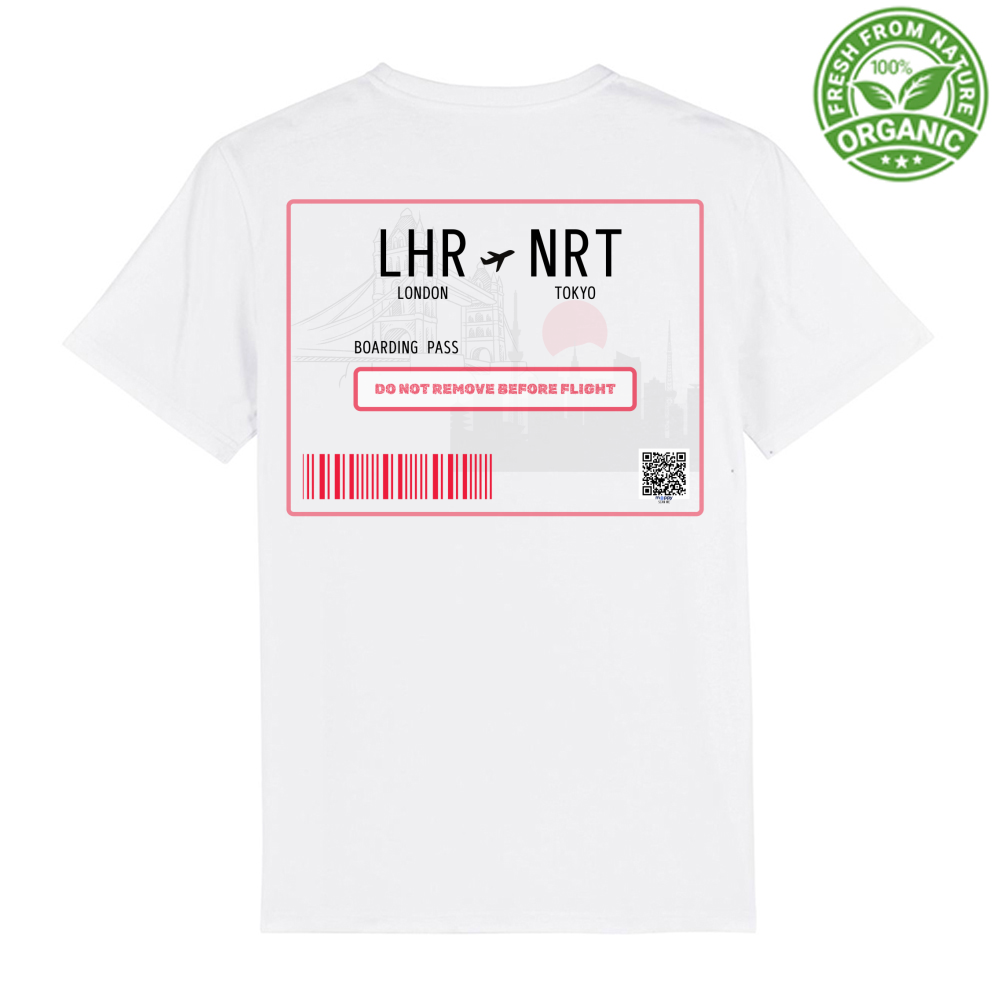 London Tokyo boarding pass white Unisex